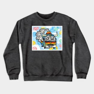 Blue Volcano Bus Crewneck Sweatshirt